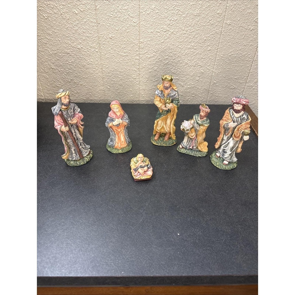 Vtg~Cedar Creek~1990's 7pc. Resin Nativity Scene
